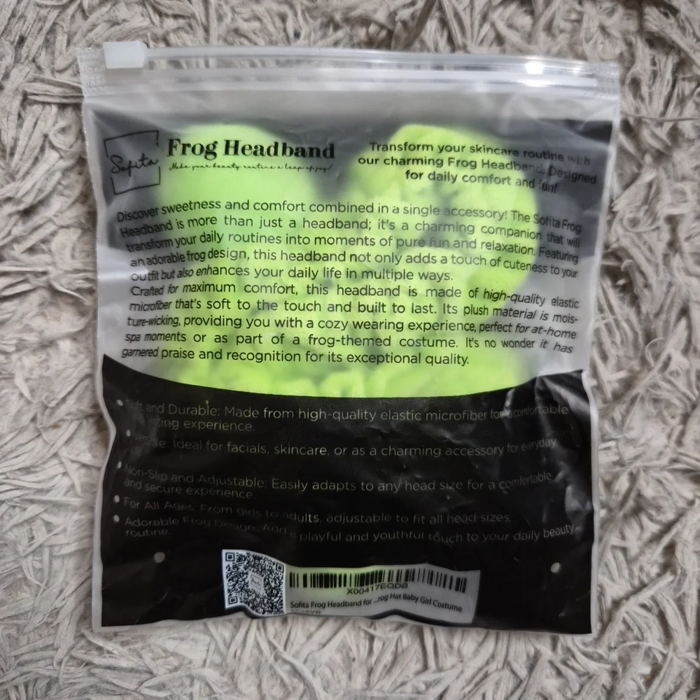 Sofita Frog Headband Face Wash Shower Makeup Prep Yoga Festival Kawaii Twee New